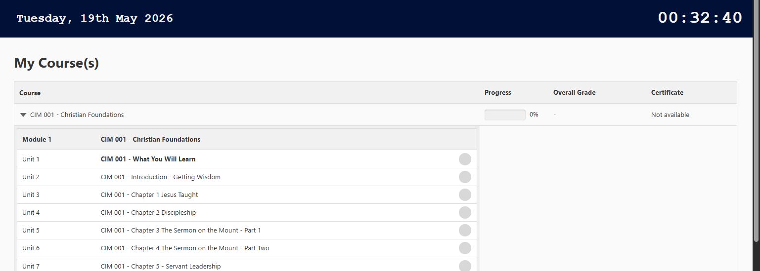 Course outline view preview showing study materials structure