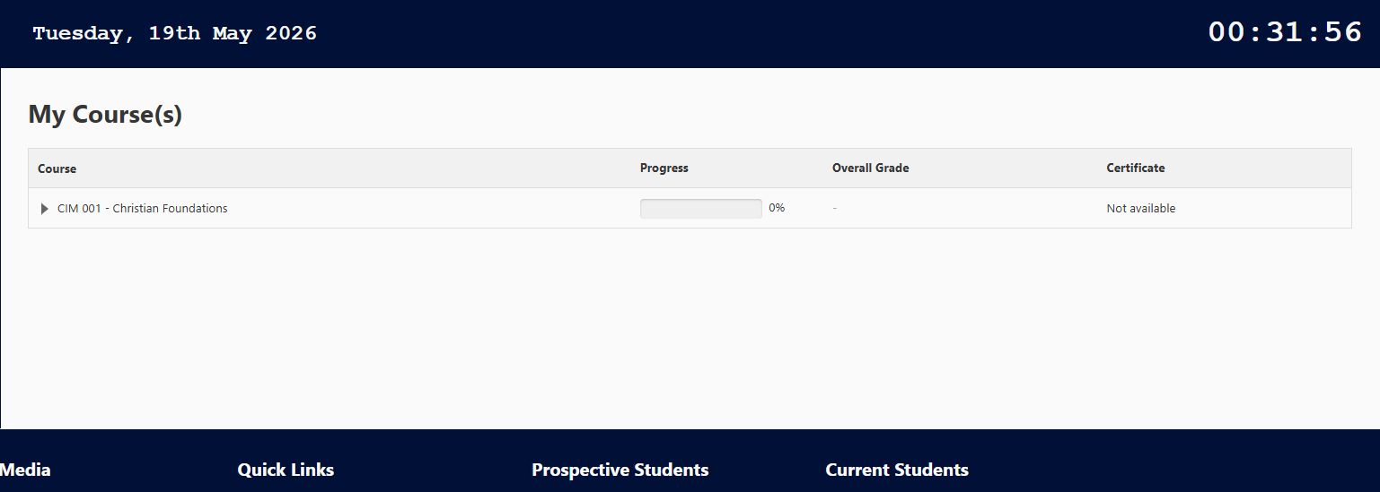 My Courses dashboard section preview showing enrolled courses